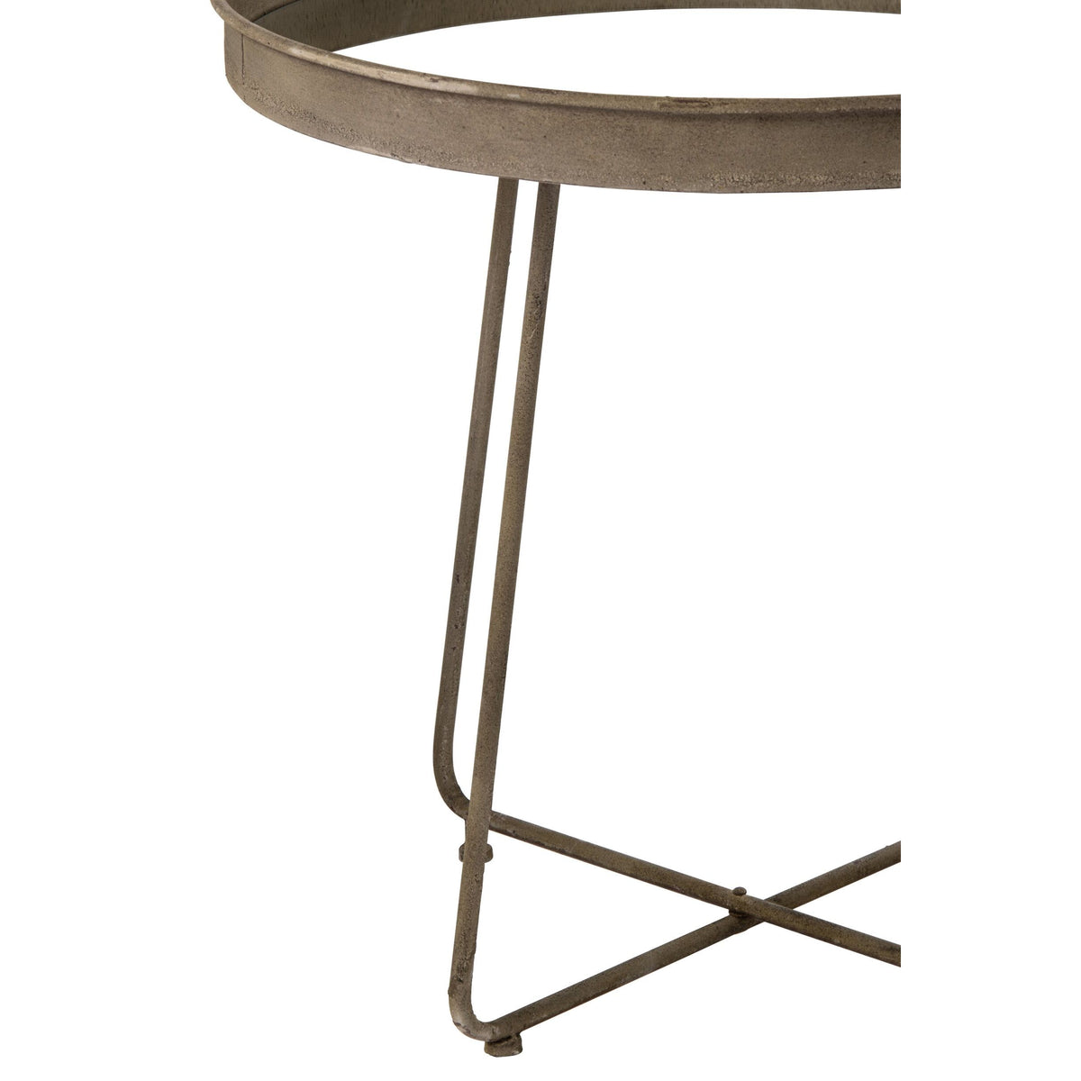 Bijzettafels Rond Spiegel Metaal Roestbruin Set van 2 J-Line