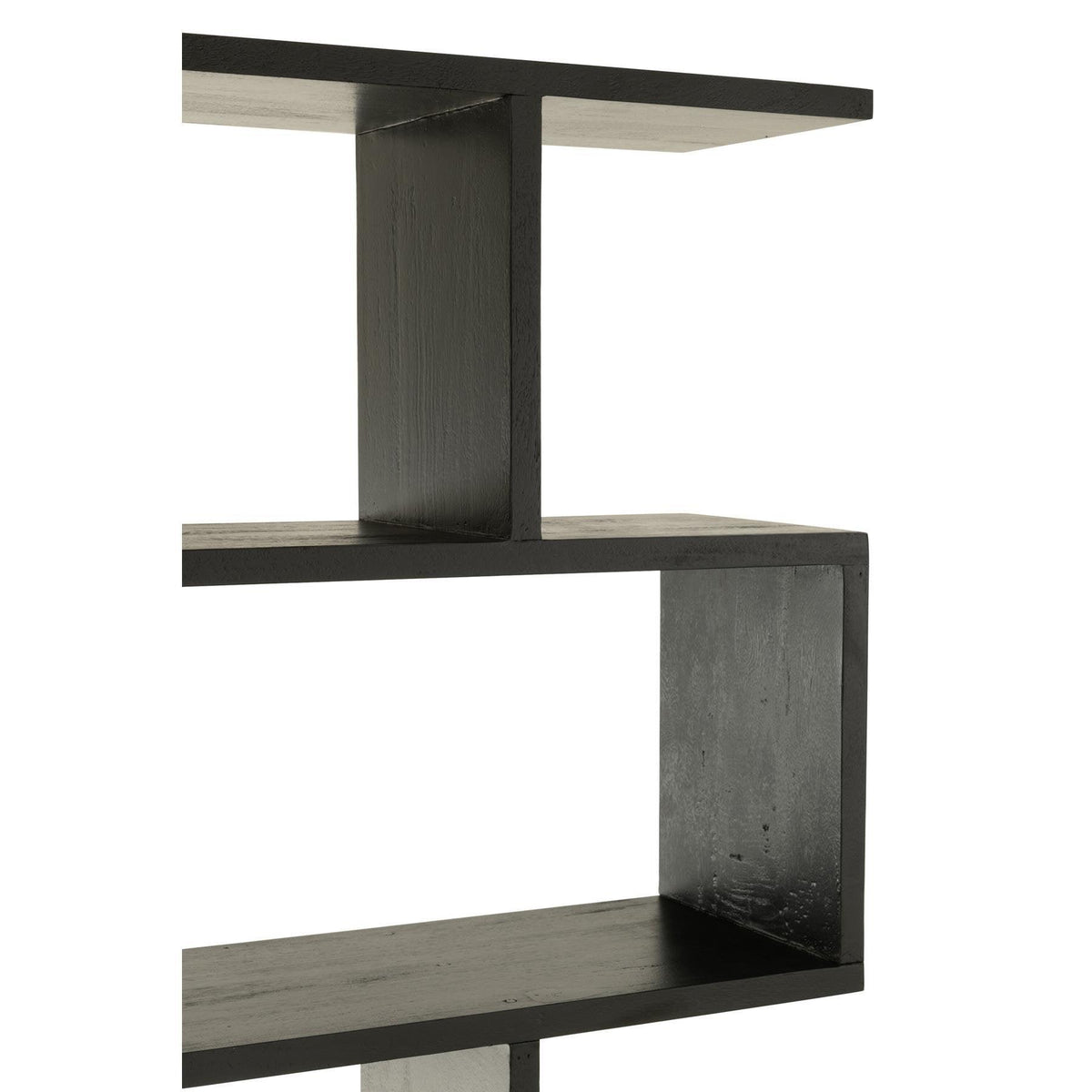 Boekenkast Verticaal Latten Mango Hout Mat Zwart - Boekenkast - J-Line - livinglovely.nl
