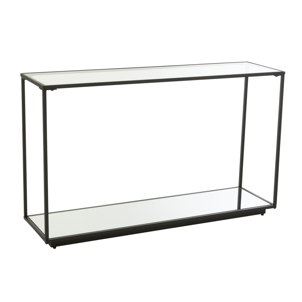 Konsolbord i metal/glas, sort, J-Line