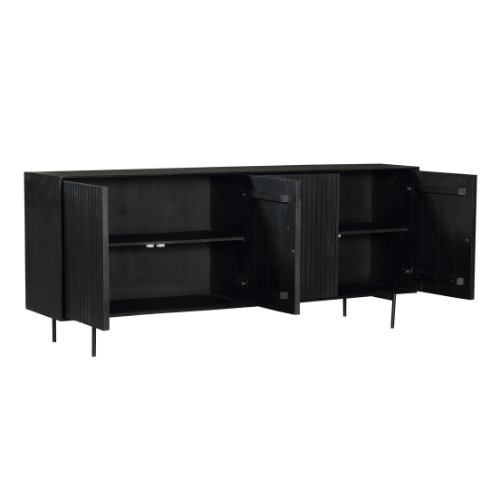 Zwart gelakt bovenblad van het Dressoir Madison 210cm van Starfurn in detail