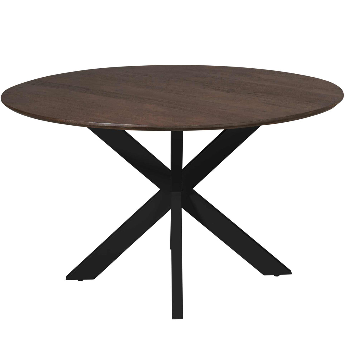 Bovenaanzicht van de eettafel Madison 150cm van Starfurn met de nerftekening van het hout
