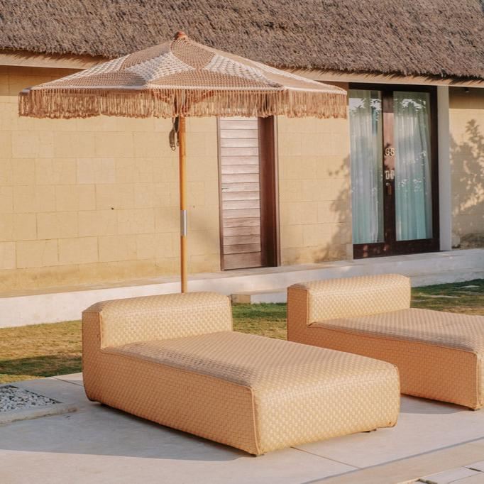 Handgeknoopte Parasol - Créme Diamond - 250cm - Handgeknoopte parasol - Todo Bien - livinglovely.nl