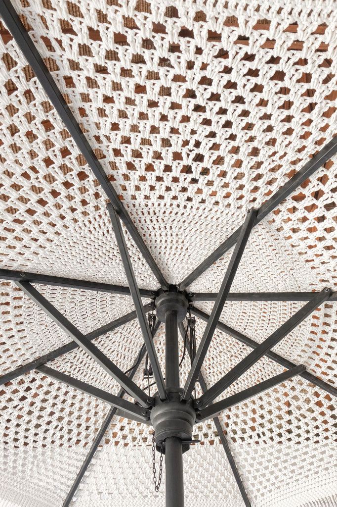 Handgeknoopte Parasol - White Sand - 250cm - Handgeknoopte parasol - Todo Bien - livinglovely.nl