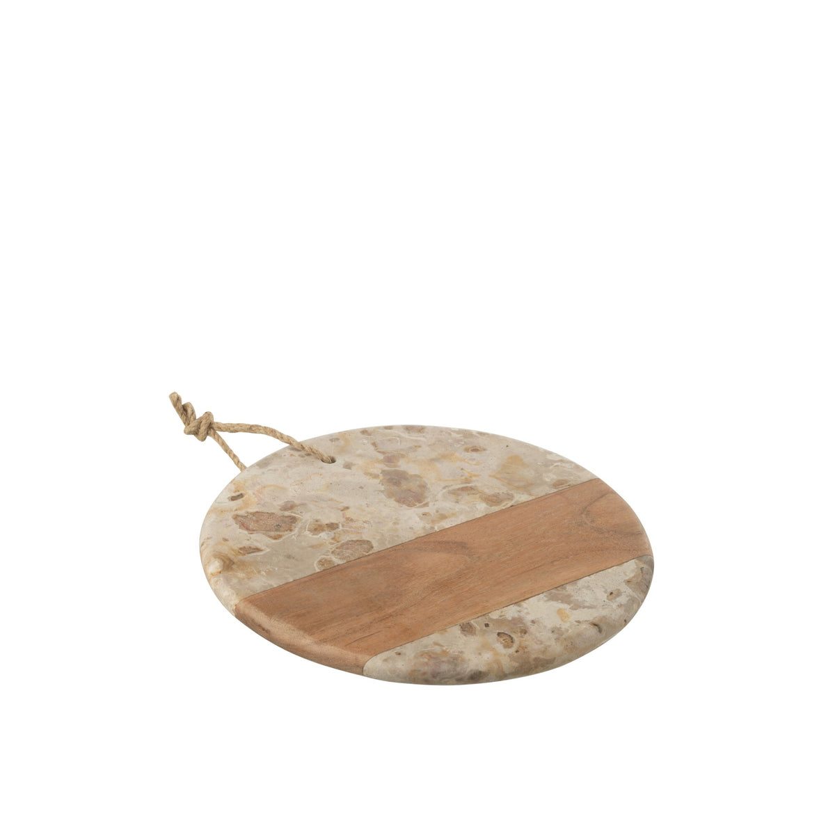 Ostebord Rundt Marmor Beige/Natur J-Line