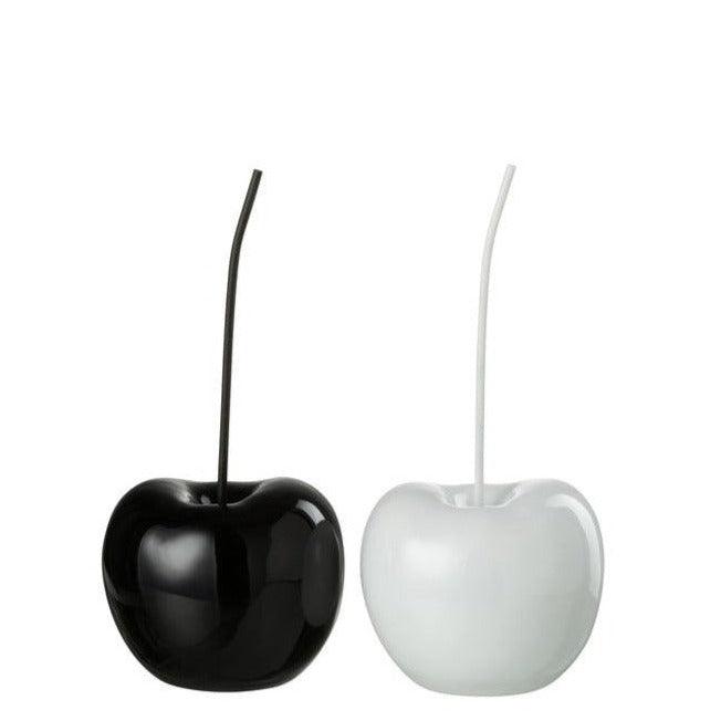 Kers Resine Blinkend Wit/Zwart Small - Beeld - J-Line - livinglovely.nl