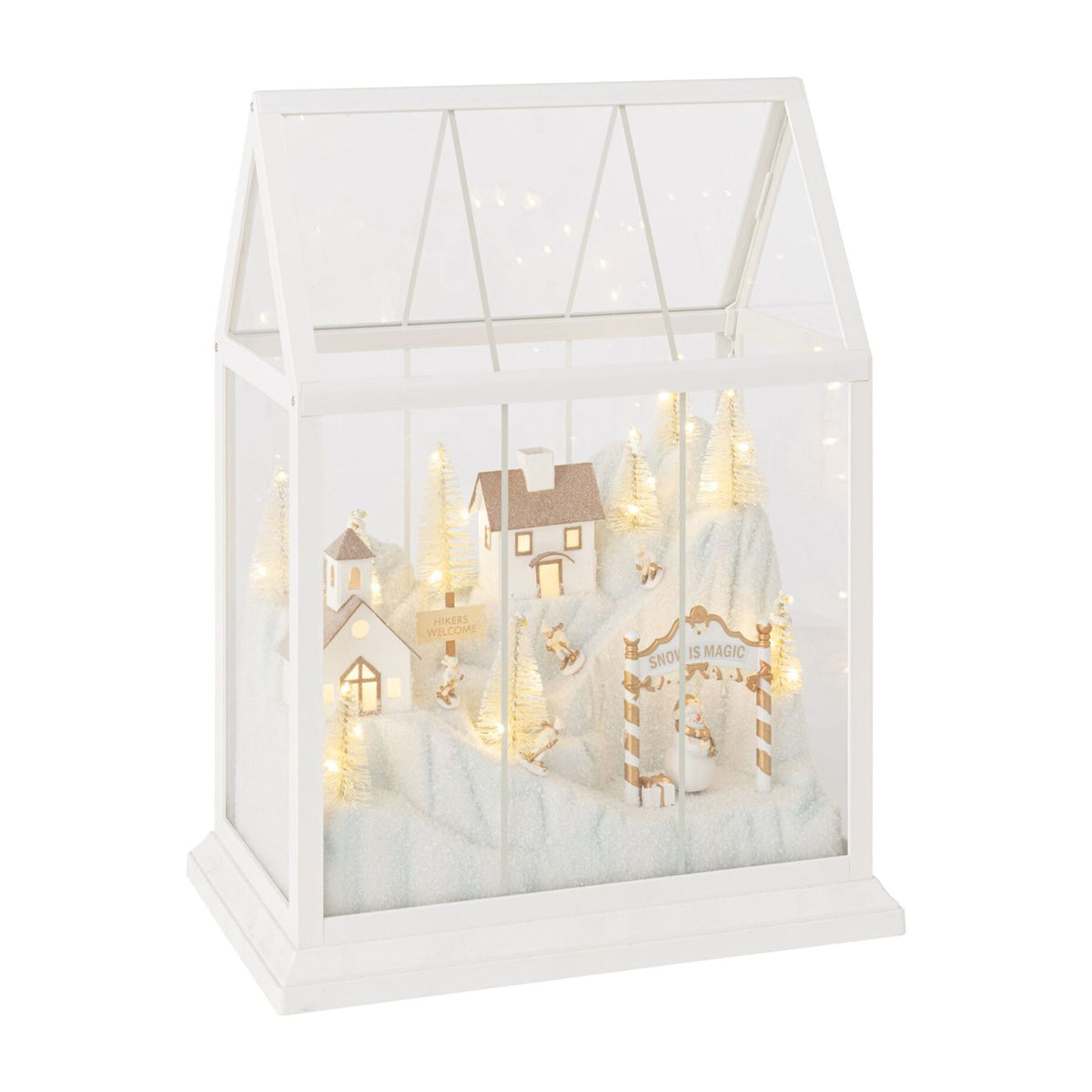 Juleby i glas, hvid/guld, mellem, J-Line