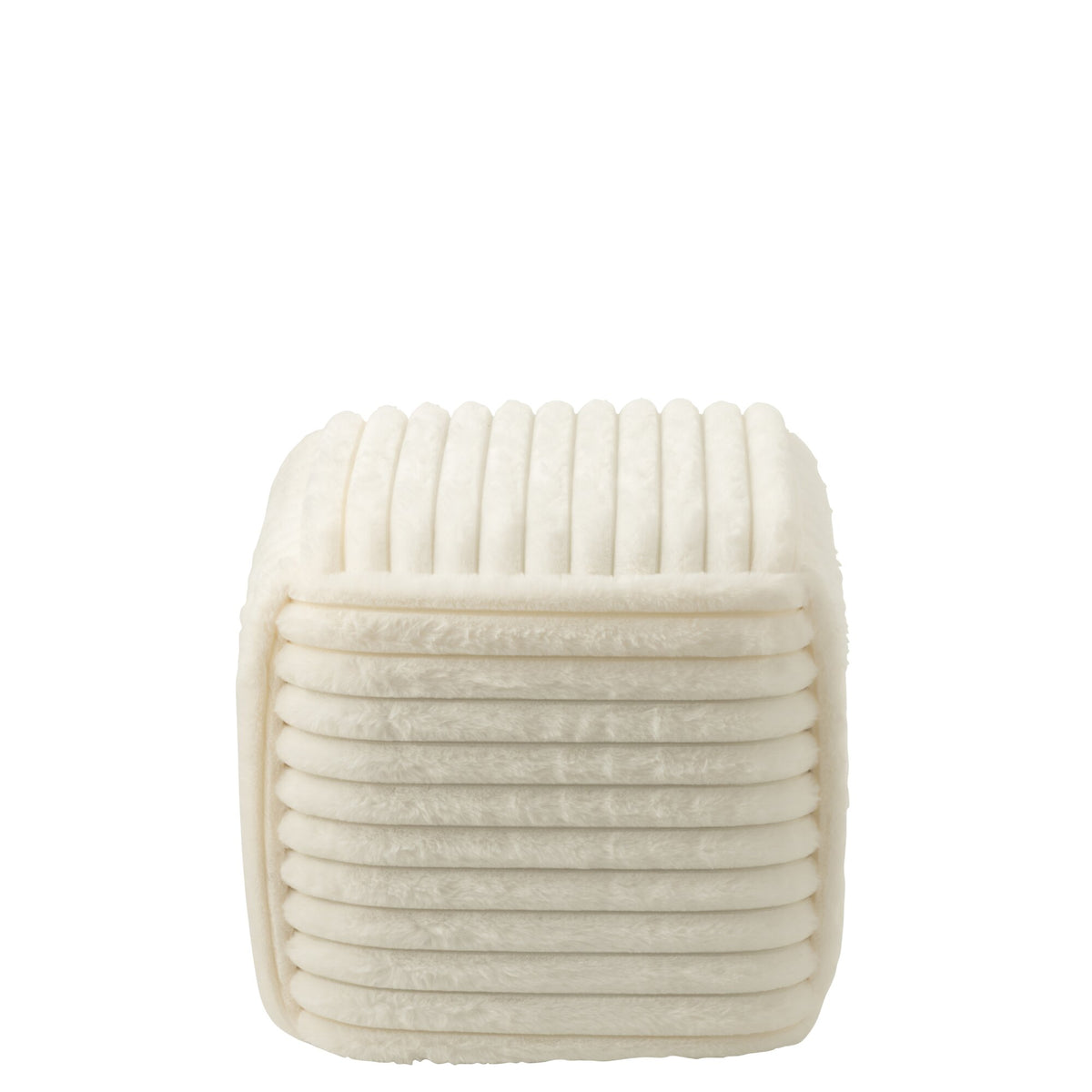 Puf med ribbet hvid MDF – J-Line