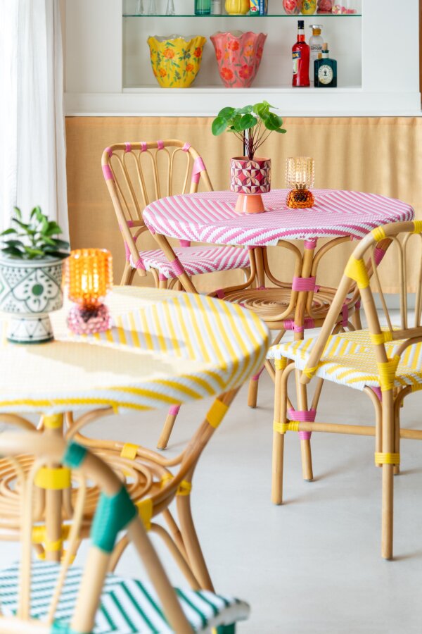Spisebord Rattan Rosa/Hvid J-Line