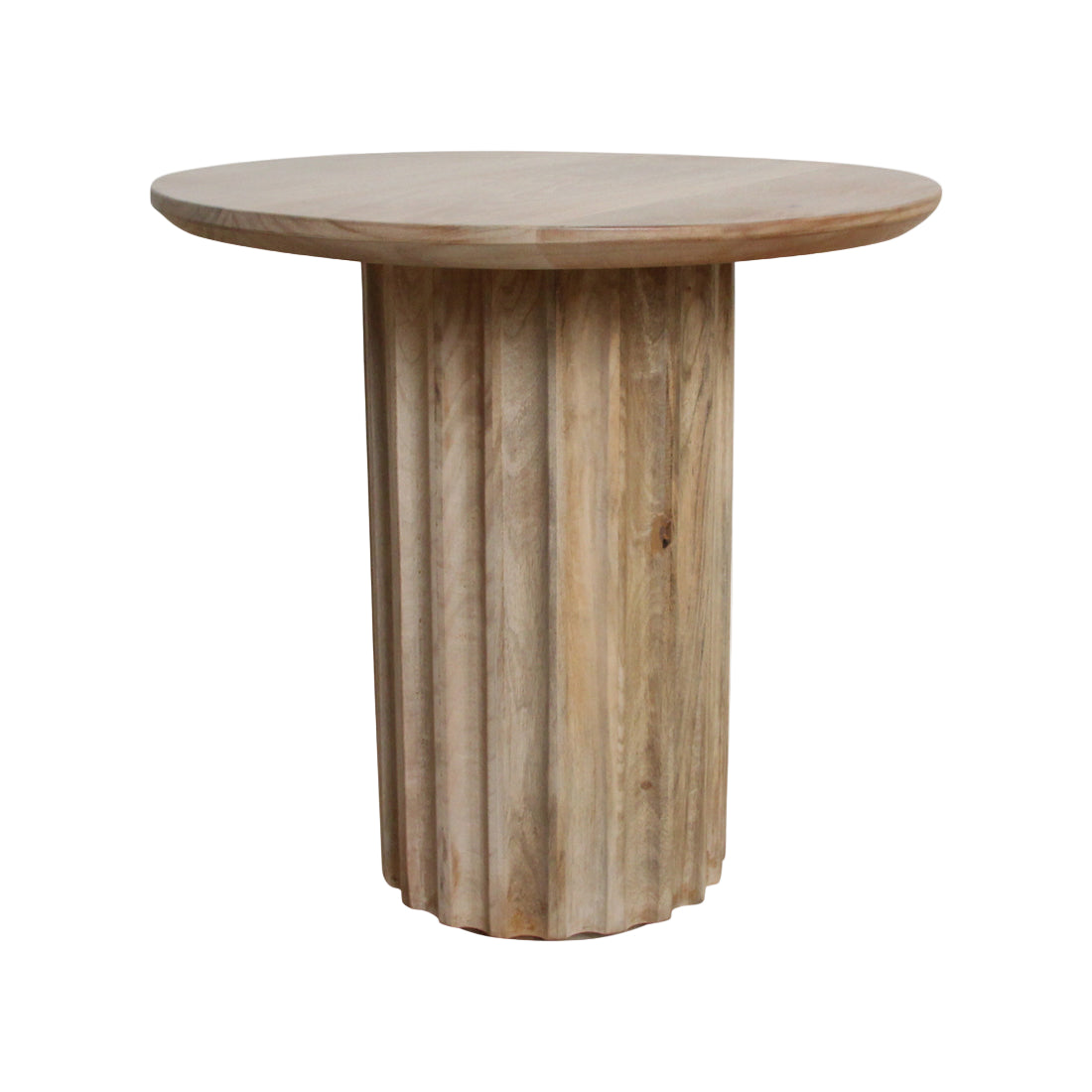 Sidebord Bullnose Reversed Fluted Natural Ø50 cm Raw Materials