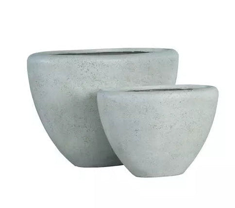 Dashima Cream GRC Pot High Oval Sæt med 2 PTMD