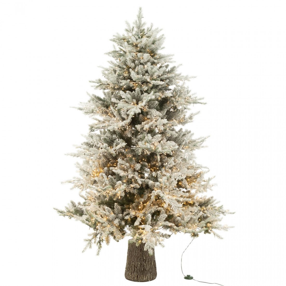 Juletræ + sne 3000 LED-lys hvid plast H210 cm J-Line