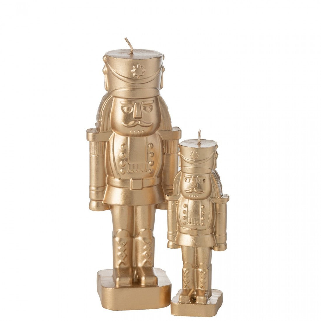 Nøddeknækkerlys, paraffin, guldfarvet, sæt med 2, J-Line