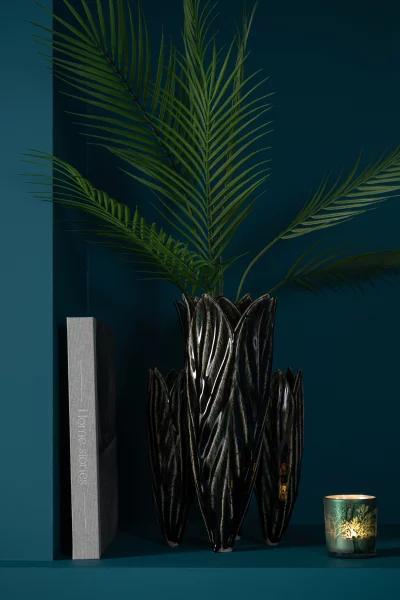 Vase i petroleumsfarvet ler, J-Line