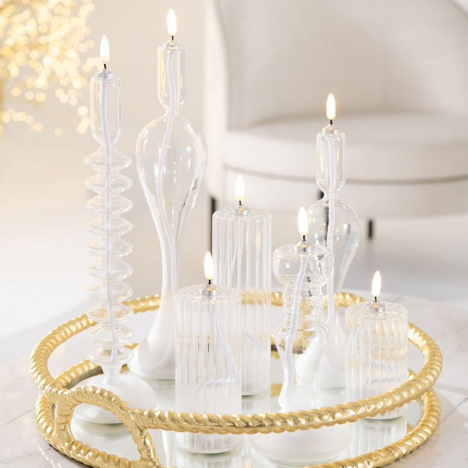 LED-lys med striber i transparent glas, sæt med 3 fra J-Line