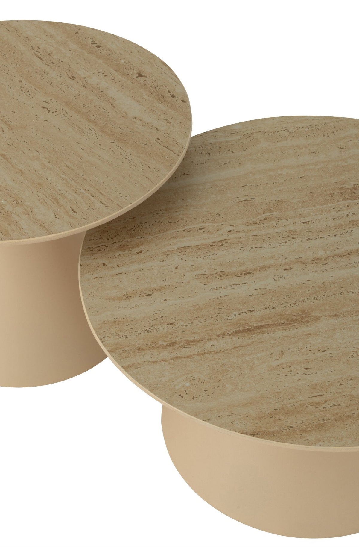 Sæt med 2 sideborde Kegle Jern Ecru/Beige J-Line