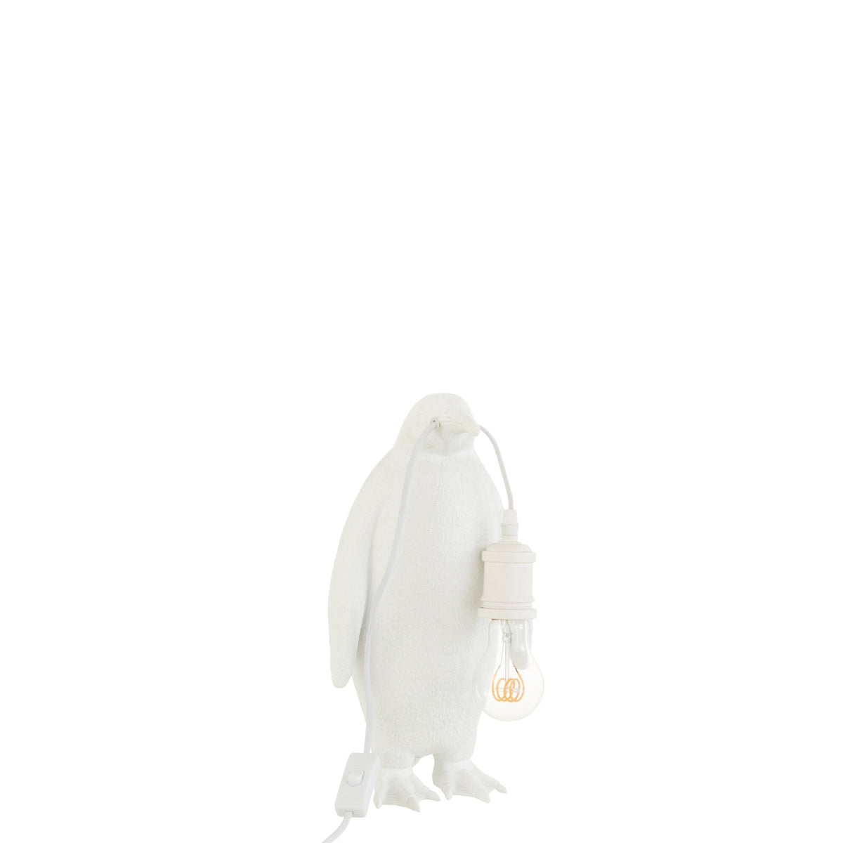 Bordlampe pingvin i hvid resin, lille, J-Line
