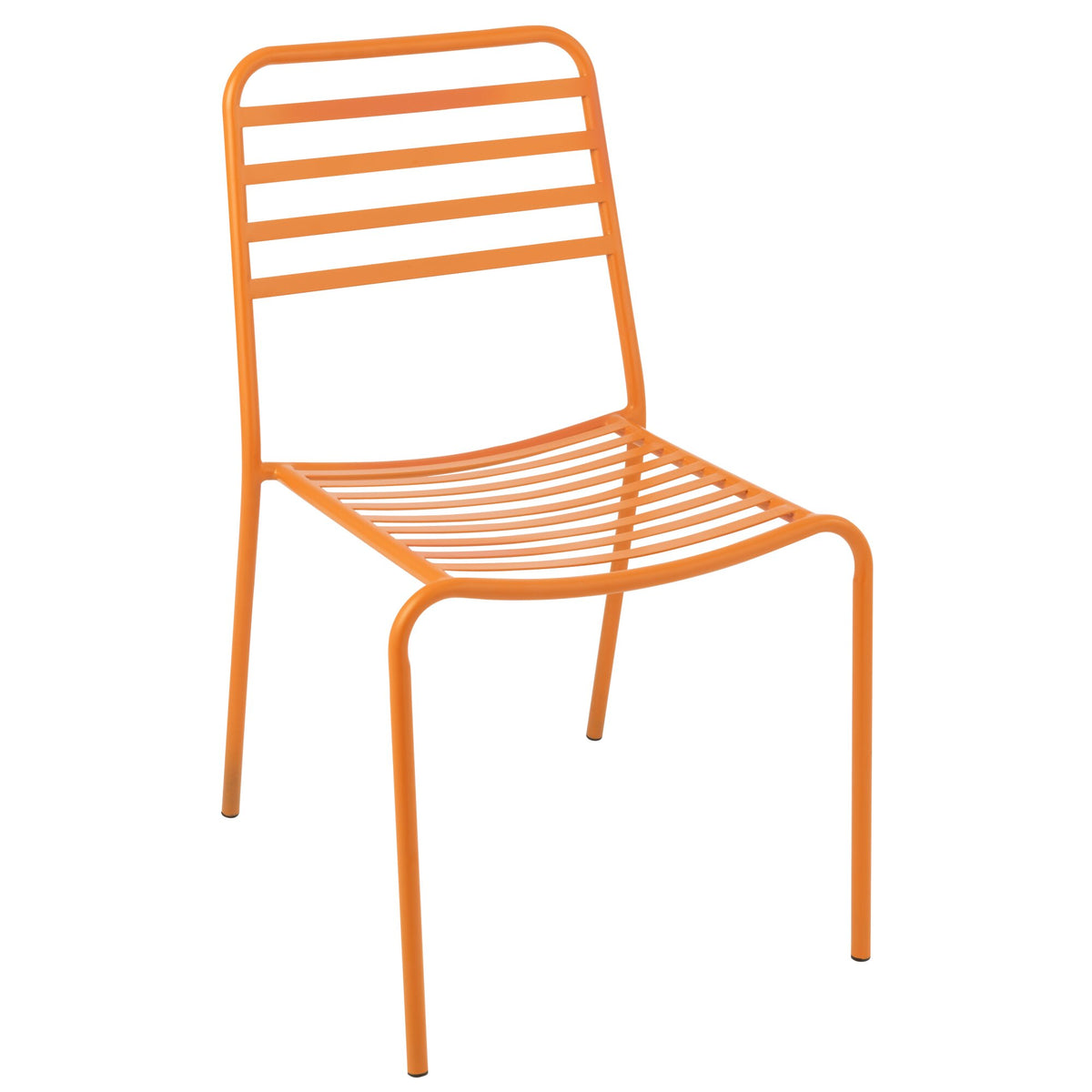 Havestol i stribet metal, orange, J-Line