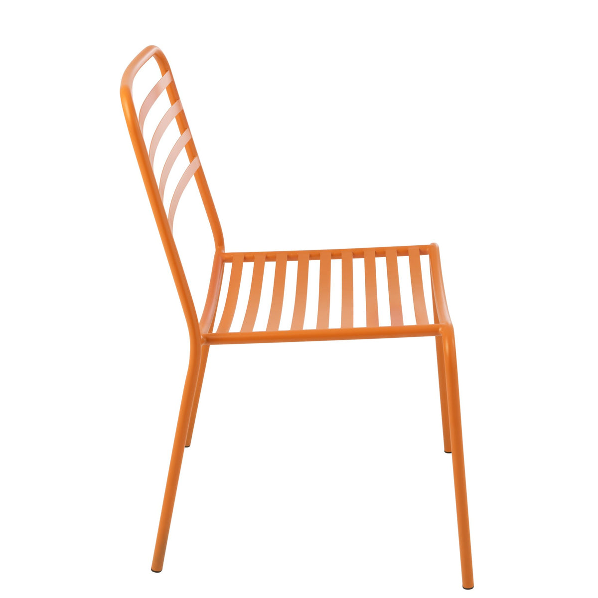 Havestol i stribet metal, orange, J-Line