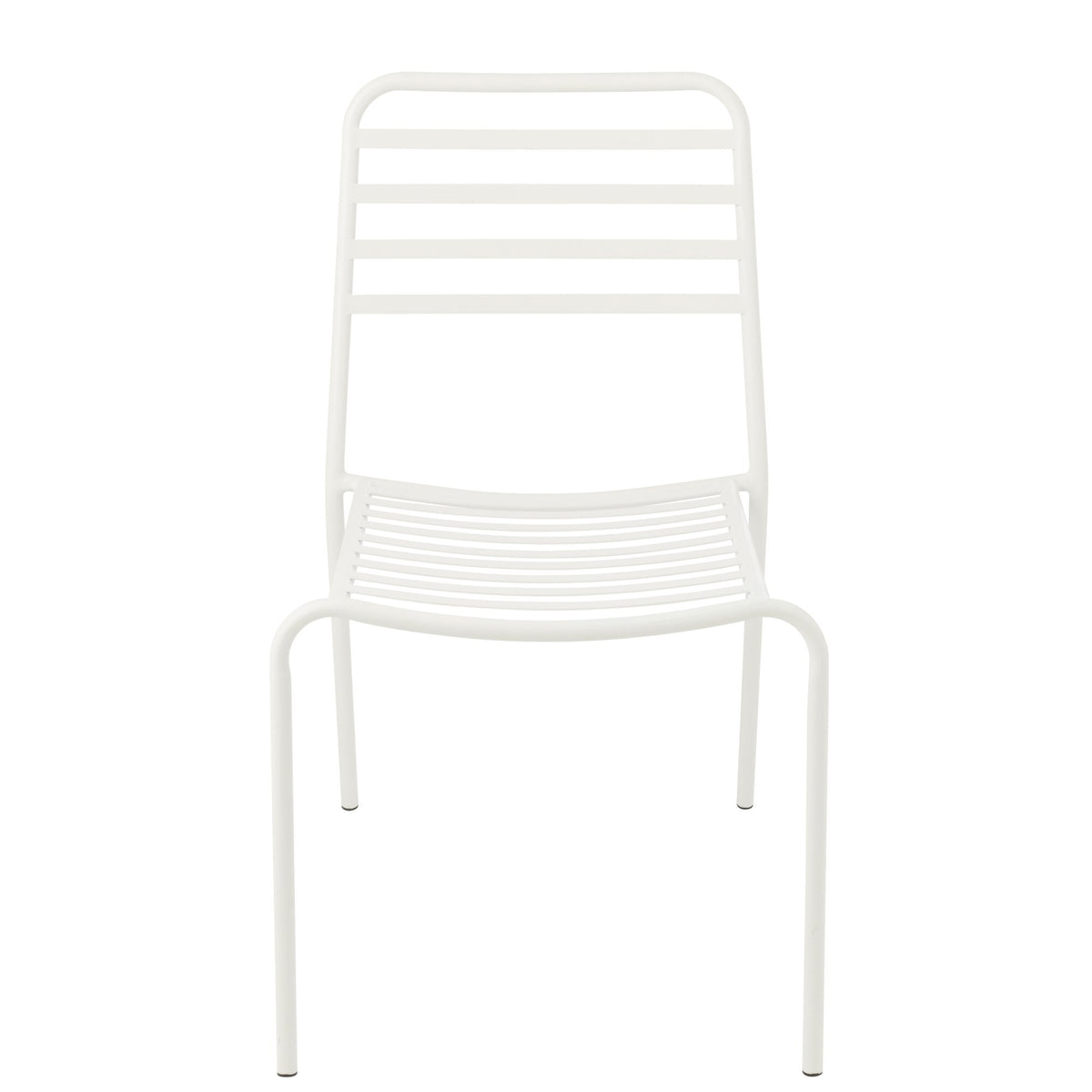 Havestol i stribet metal, hvid – J-Line