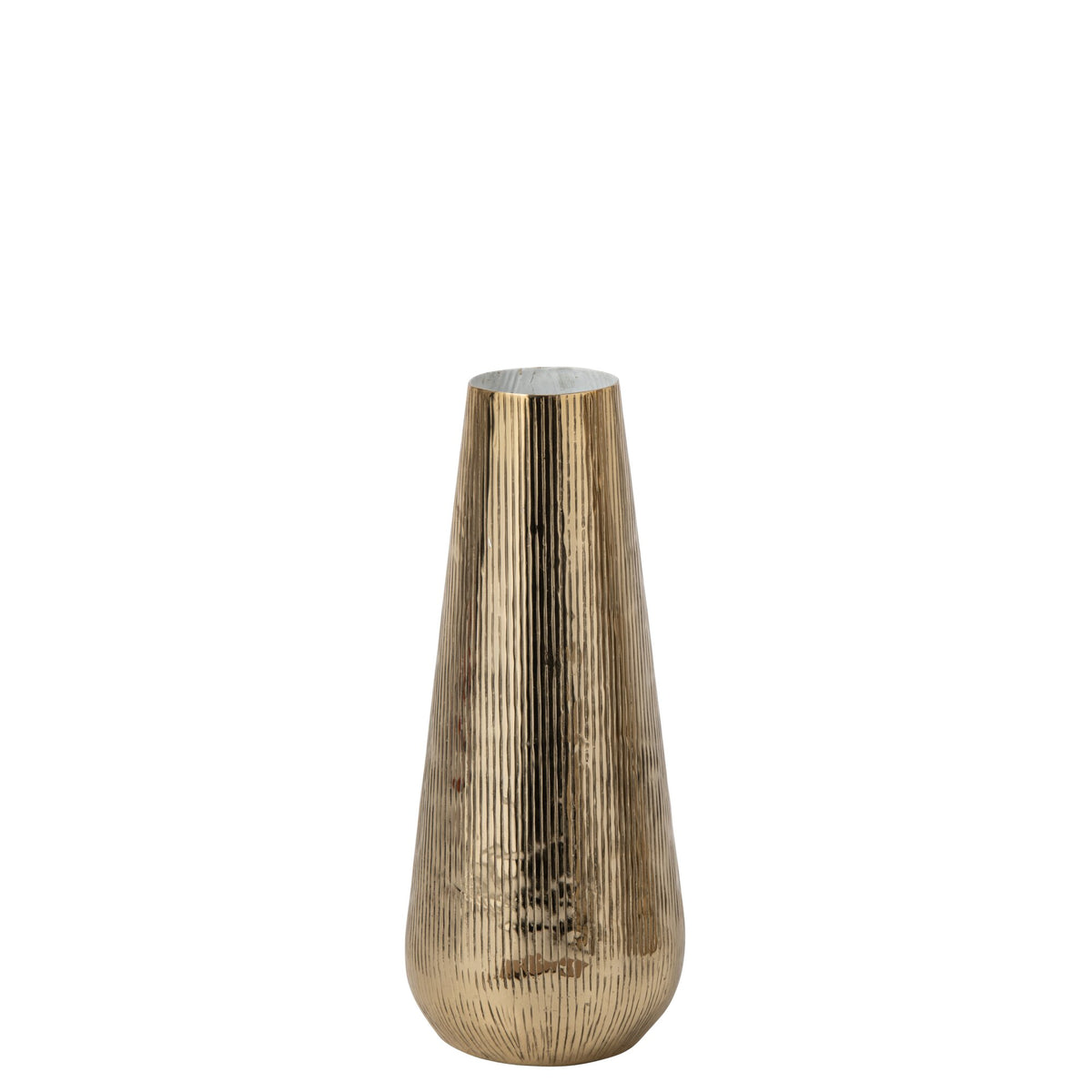 Vase stribet aluminium guld/hvid small J-Line
