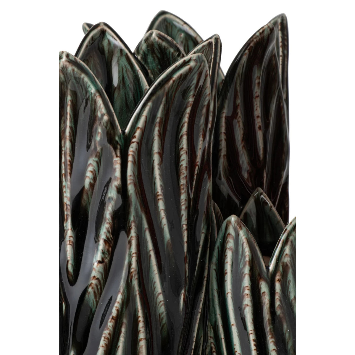 Vase i petroleumsfarvet ler, J-Line