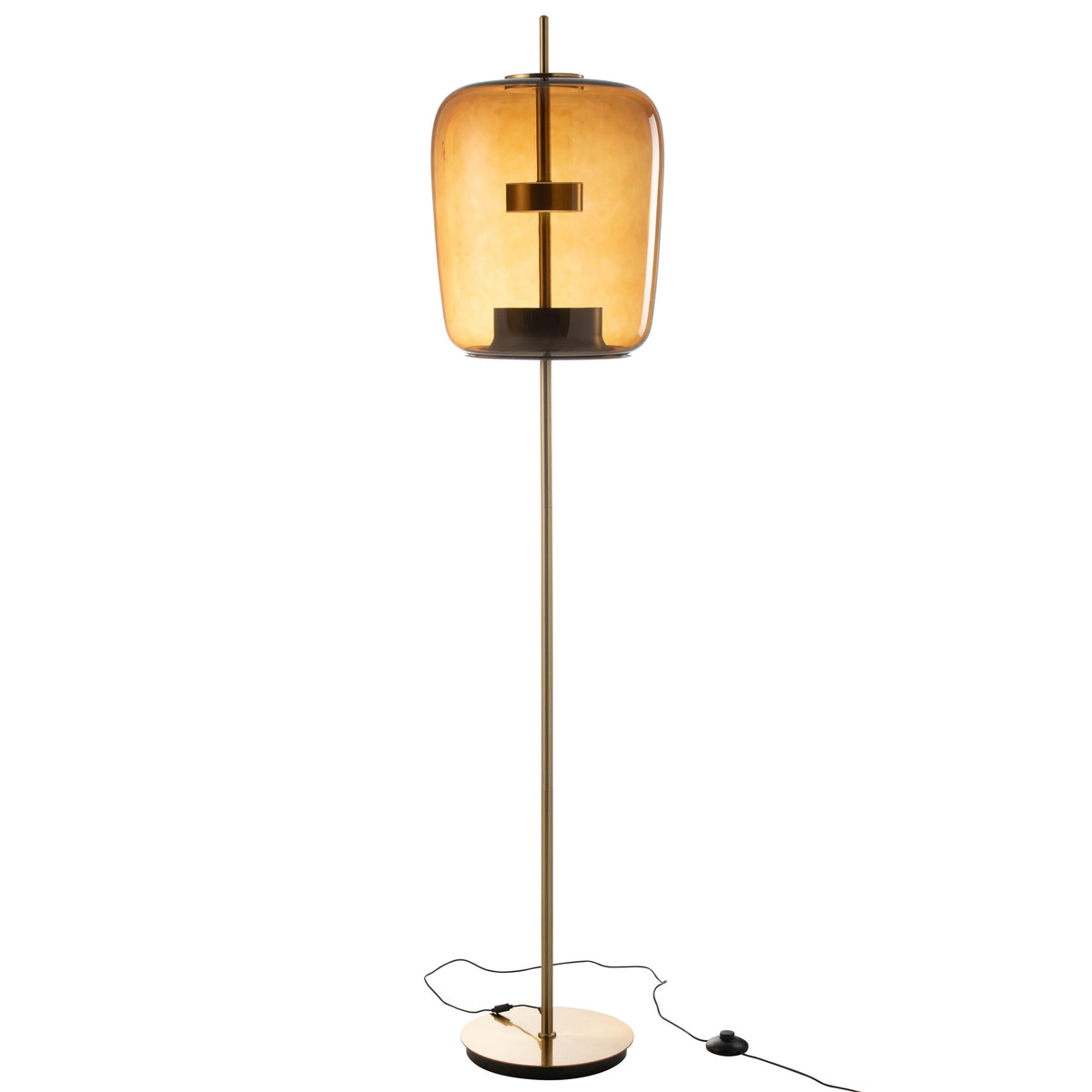 Gulvlampe LED glas brun H 168 cm J-Line