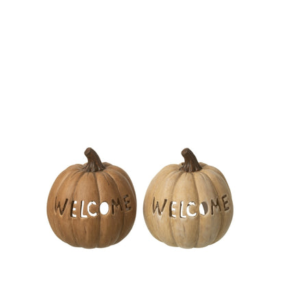 Græskar-lysestage, Halloween, stor, sæt med 2, J-Line