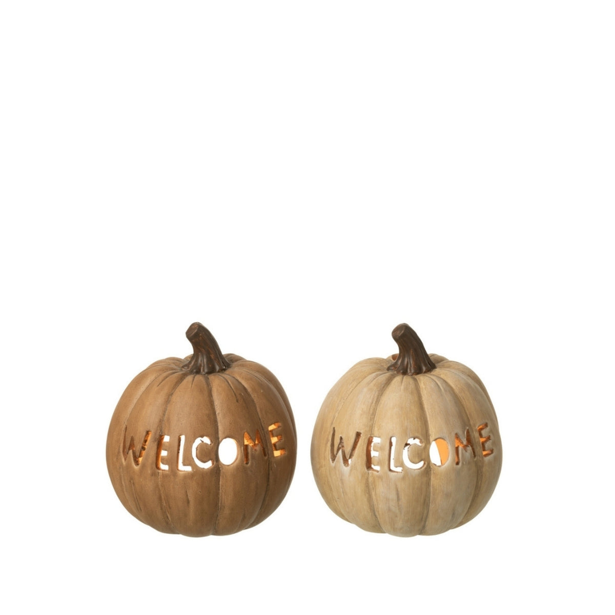 Græskar-lysestage, Halloween, stor, sæt med 2, J-Line