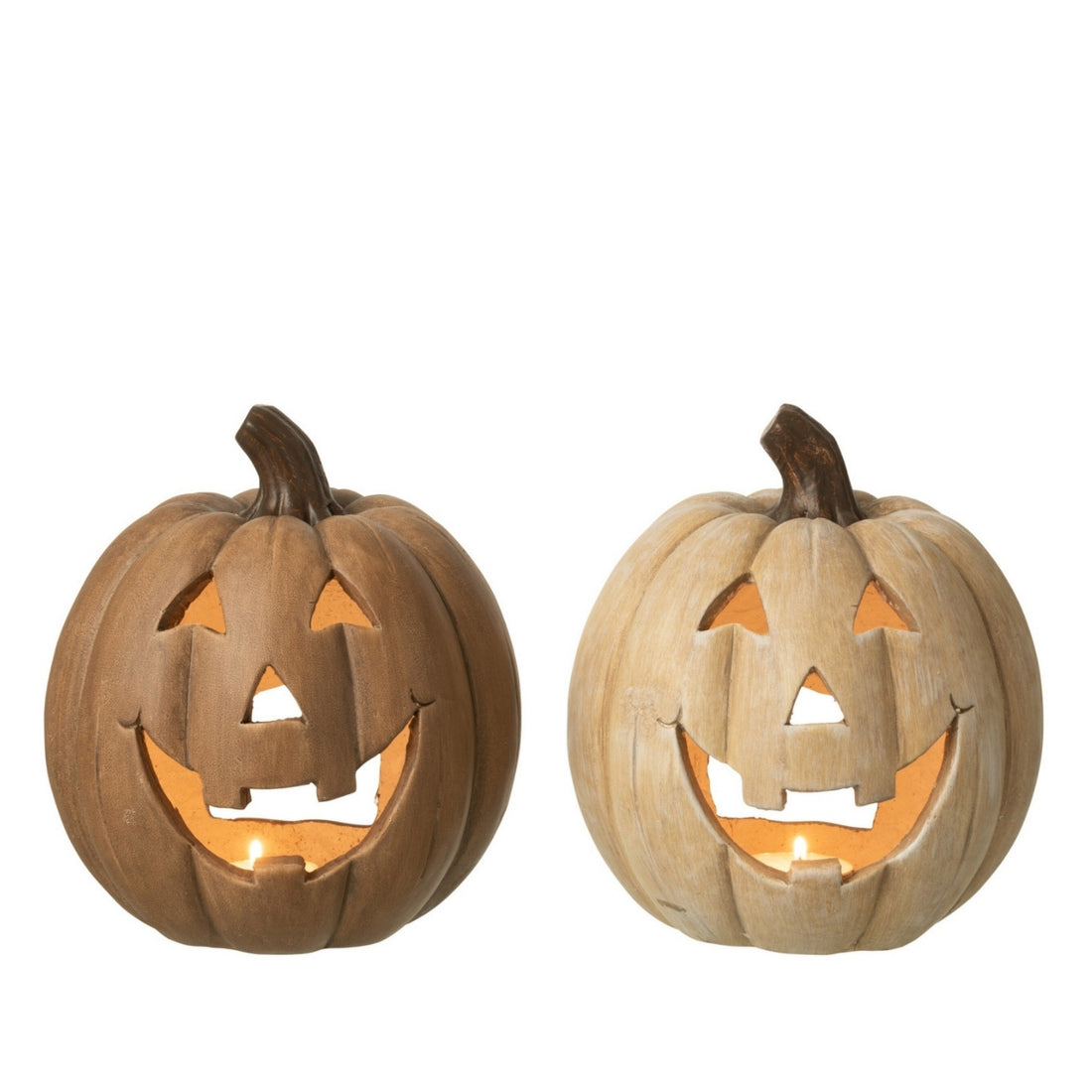Græskar-lysestager til Halloween, XL, sæt med 2 fra J-Line