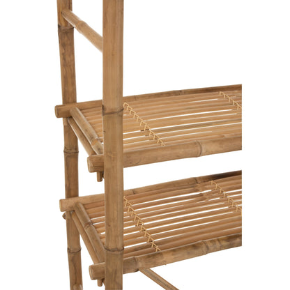 Reol 5 hylder i naturfarvet bambus