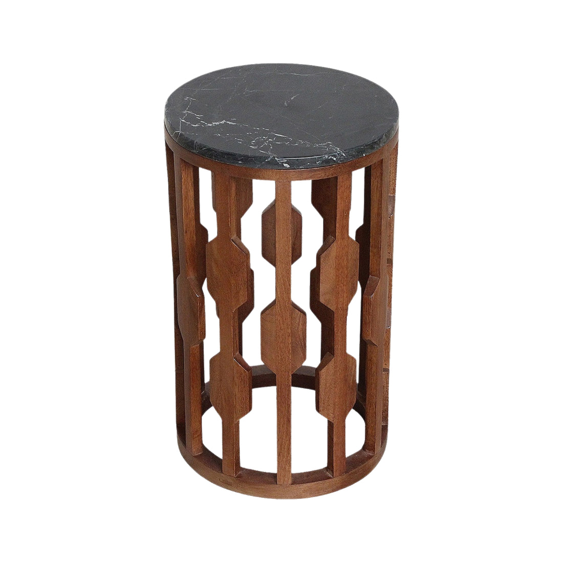 Sidebord Lampung sort marmor Ø40x50 cm Raw Materials