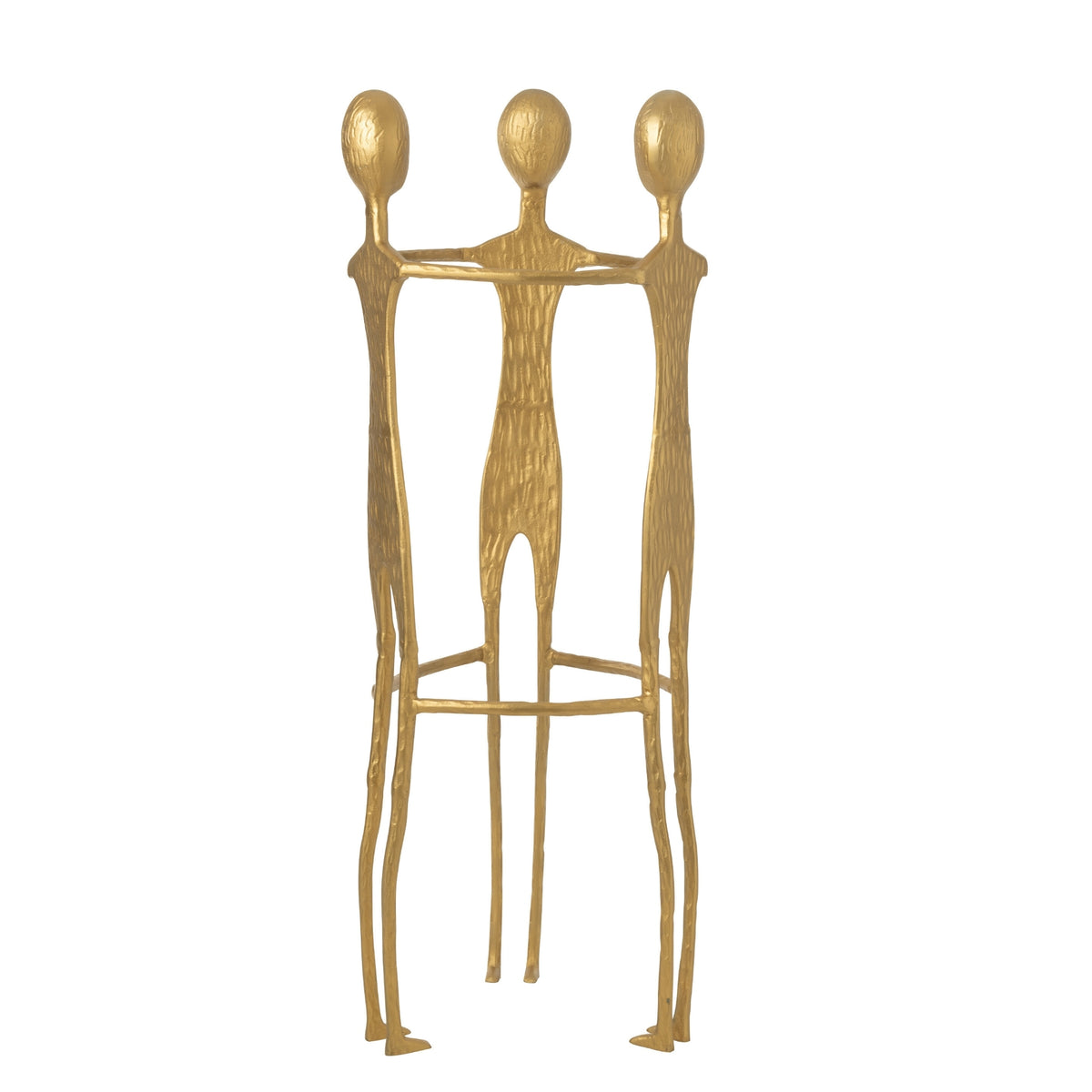 Figur 3 mænd rustfrit stål guld H150 cm J-Line