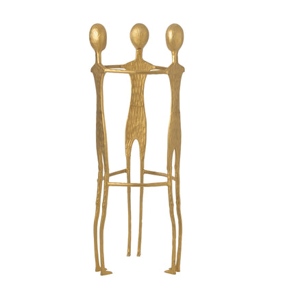 Figur 3 mænd rustfrit stål guld H150 cm J-Line