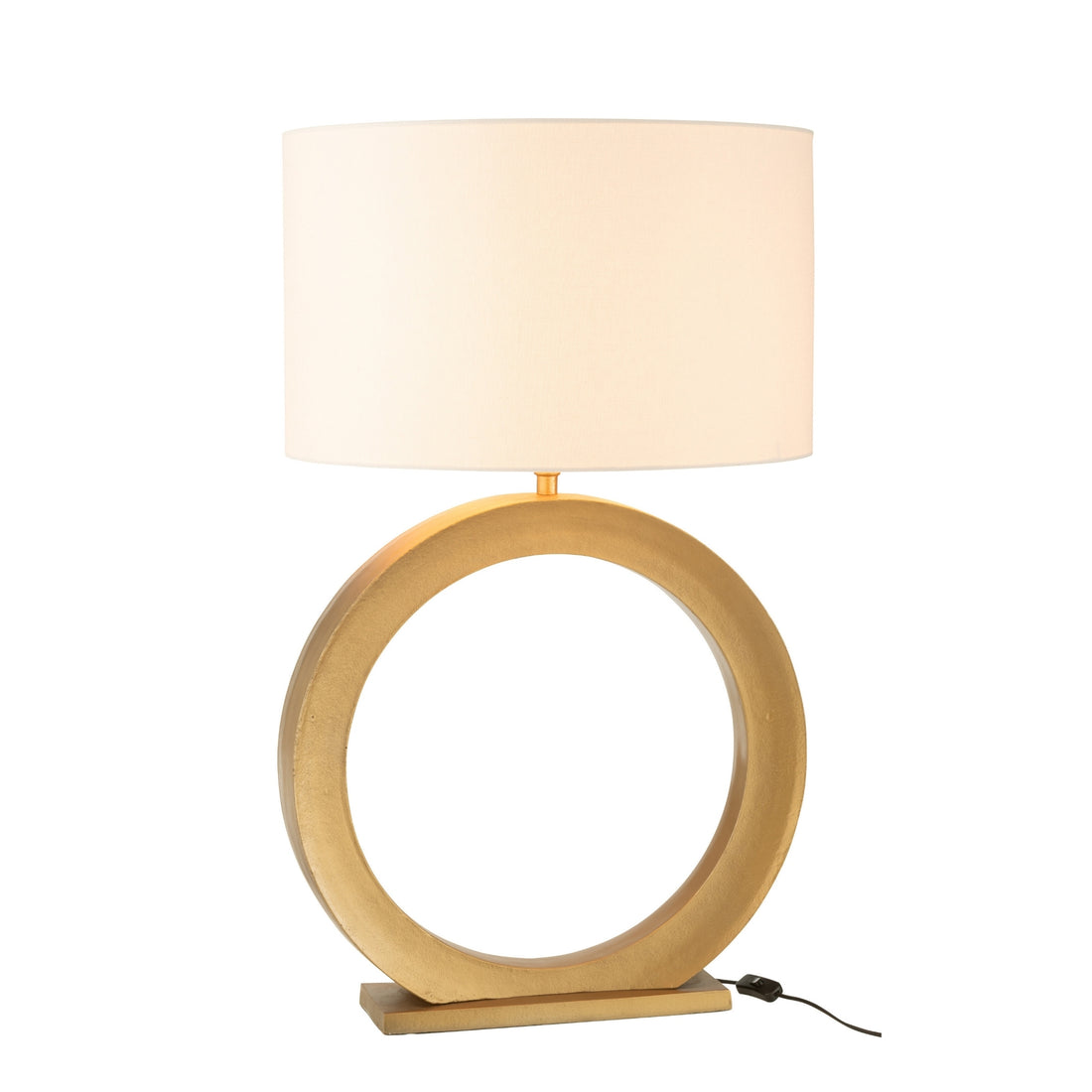 Bordlampe, rund, aluminium, guldfarvet, J-Line