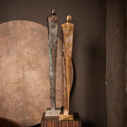 Symon-figur i aluminium, brun og guldfarvet, lille, PTMD