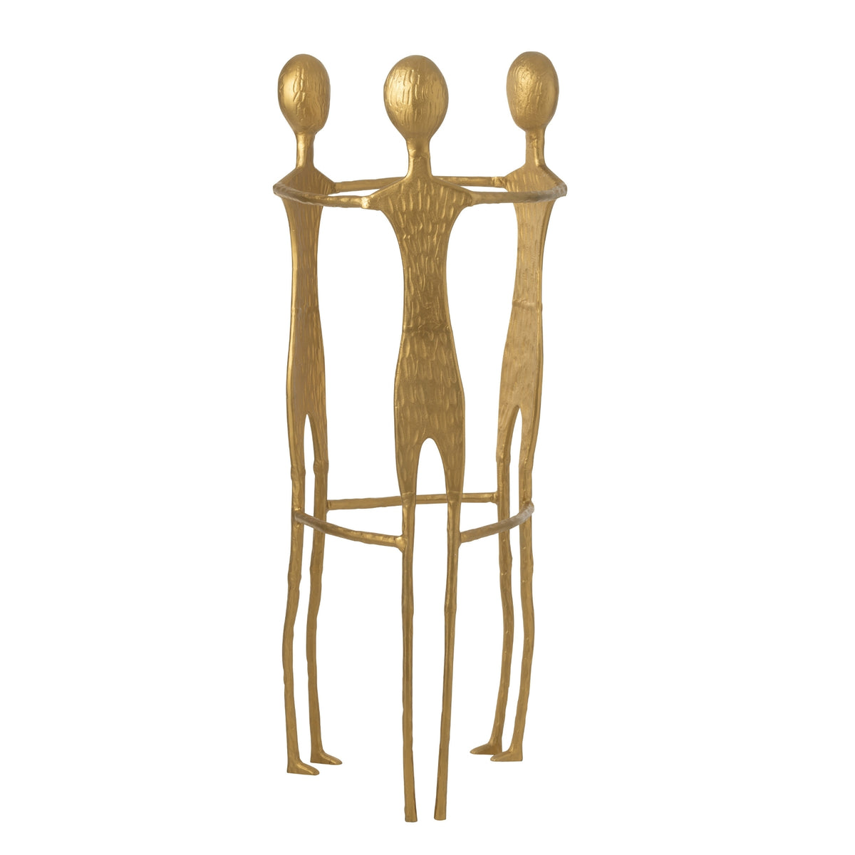 Figur 3 mænd rustfrit stål guld H150 cm J-Line