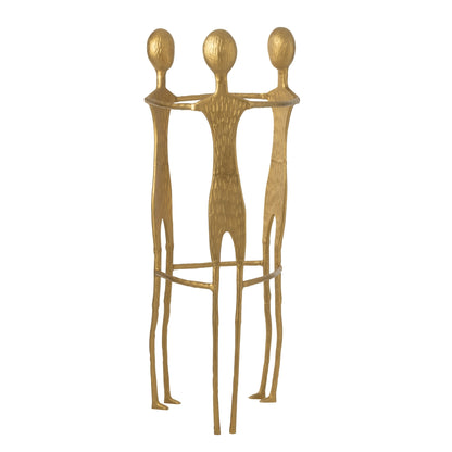 Figur 3 mænd rustfrit stål guld H150 cm J-Line