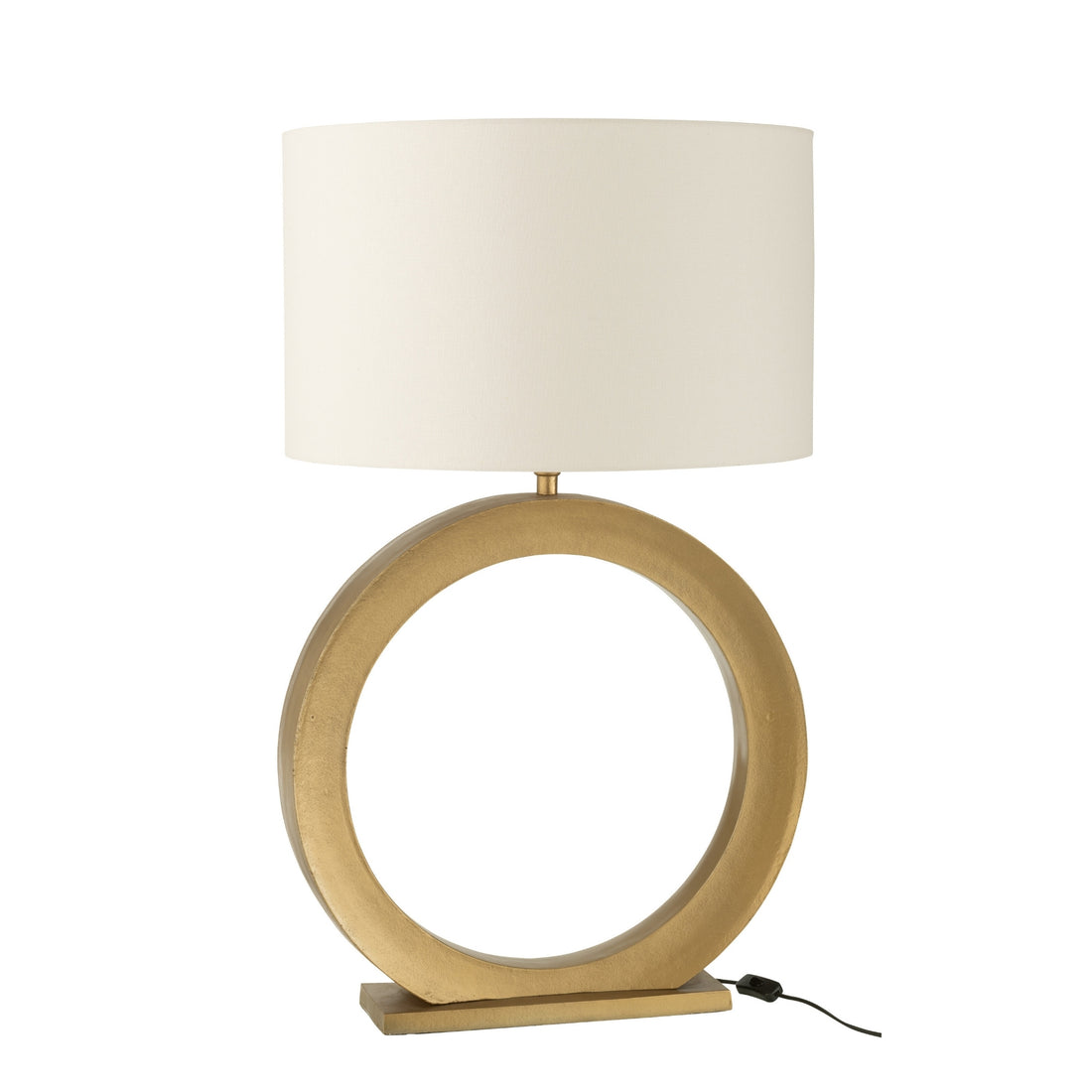 Bordlampe, rund, aluminium, guldfarvet, J-Line