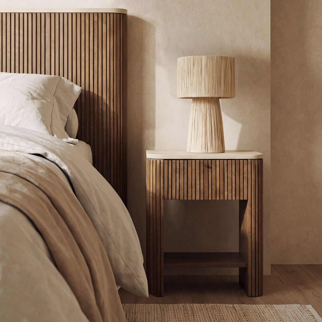 Bordlampe Marbella palmeblad natur small MUST Living
