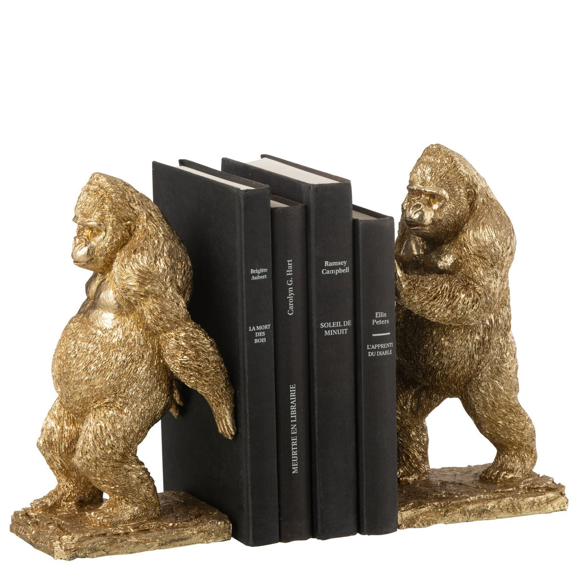 Bogstøtte Gorilla Resin Guld Sæt med 2 J-Line