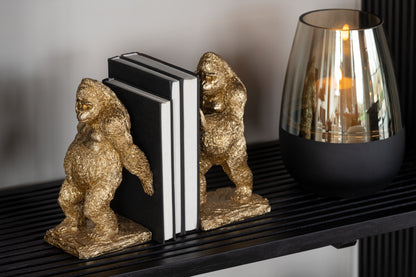 Bogstøtte Gorilla Resin Guld Sæt med 2 J-Line