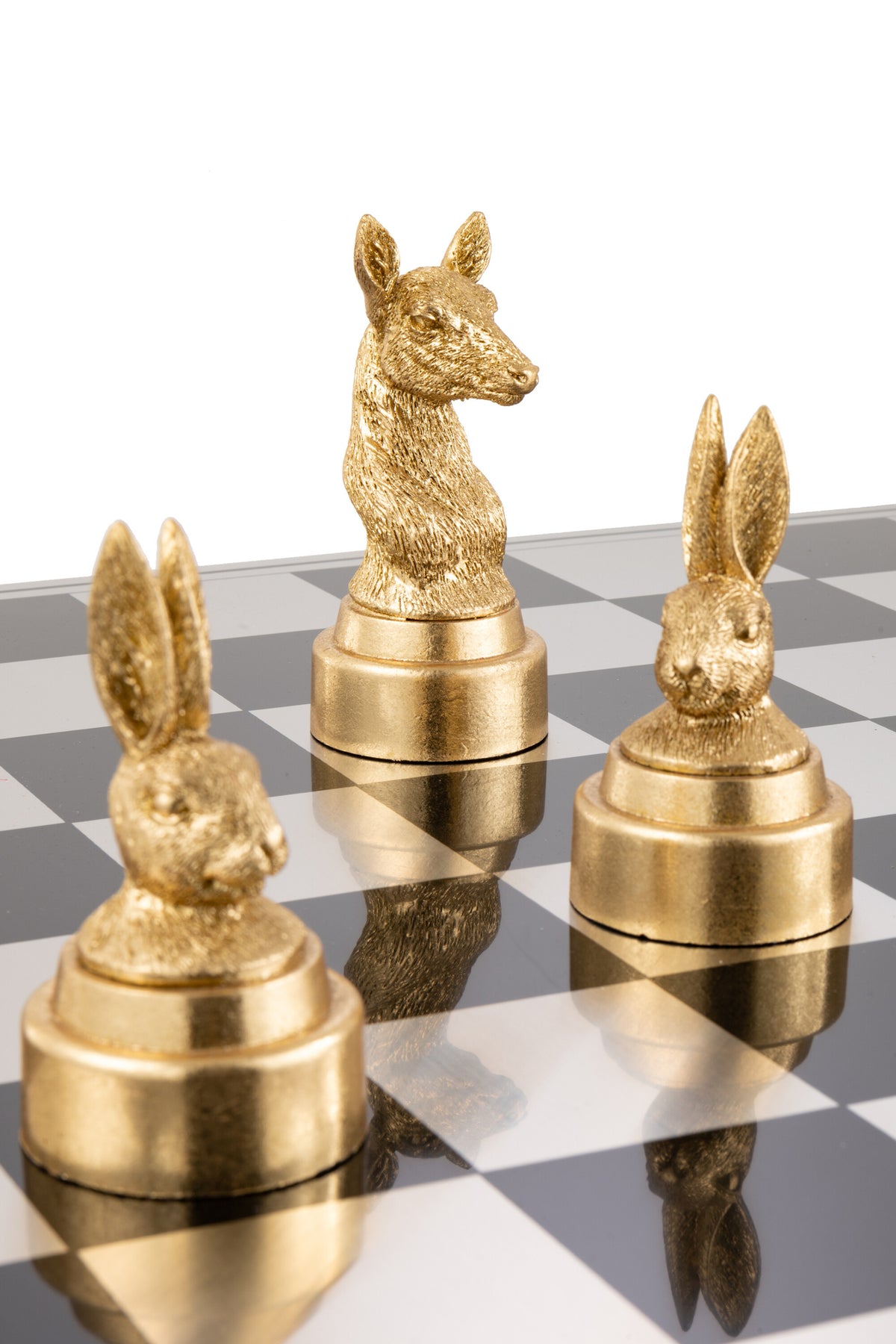 Skakspil med dyr i polyresin, assorteret – J-Line