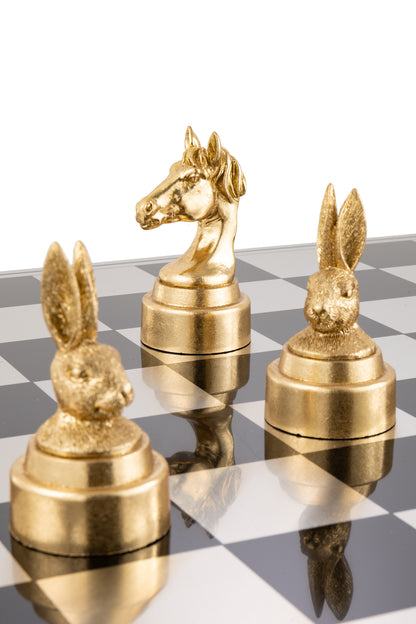 Skakspil med dyr i polyresin, assorteret – J-Line