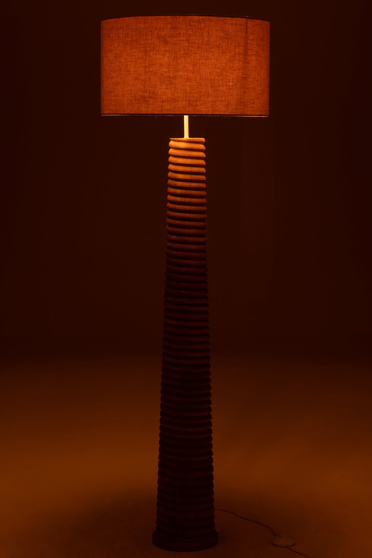 Gulvlampe med gevind, træ, natur/grå, J-Line