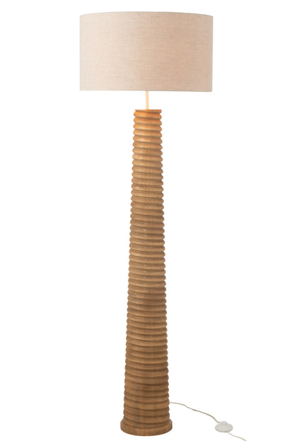 Gulvlampe med gevind, træ, natur/grå, J-Line