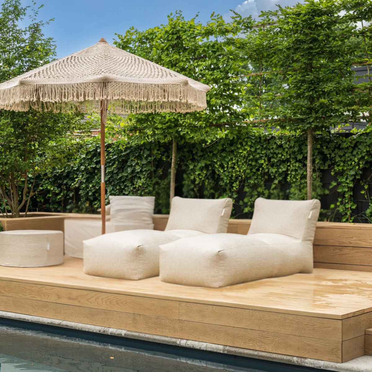 Boho ekstra lang stol beige – Laui Lounge™