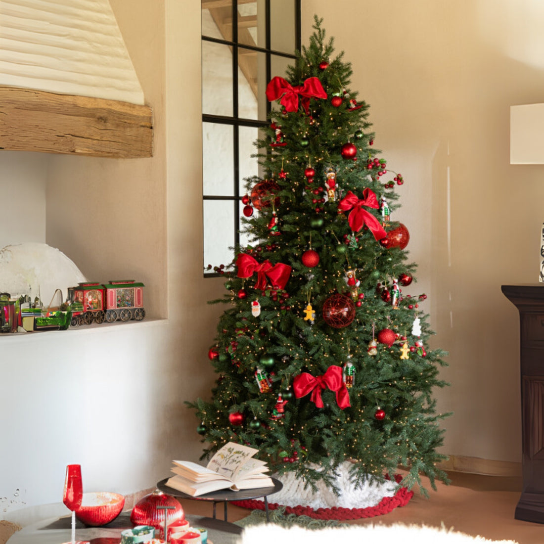 Juletræ 3000 LED kunstigt mørkegrønt, large, H 225 cm – J-Line