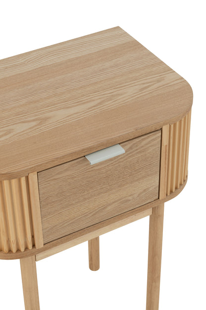Nattbord Rund MDF/Fyrretræ Natur J-Line