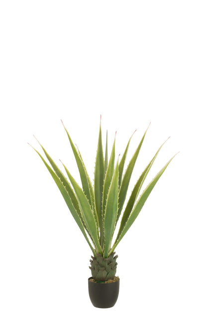 Agave knækket hvid med kunstigt grønt 80x80x150 cm