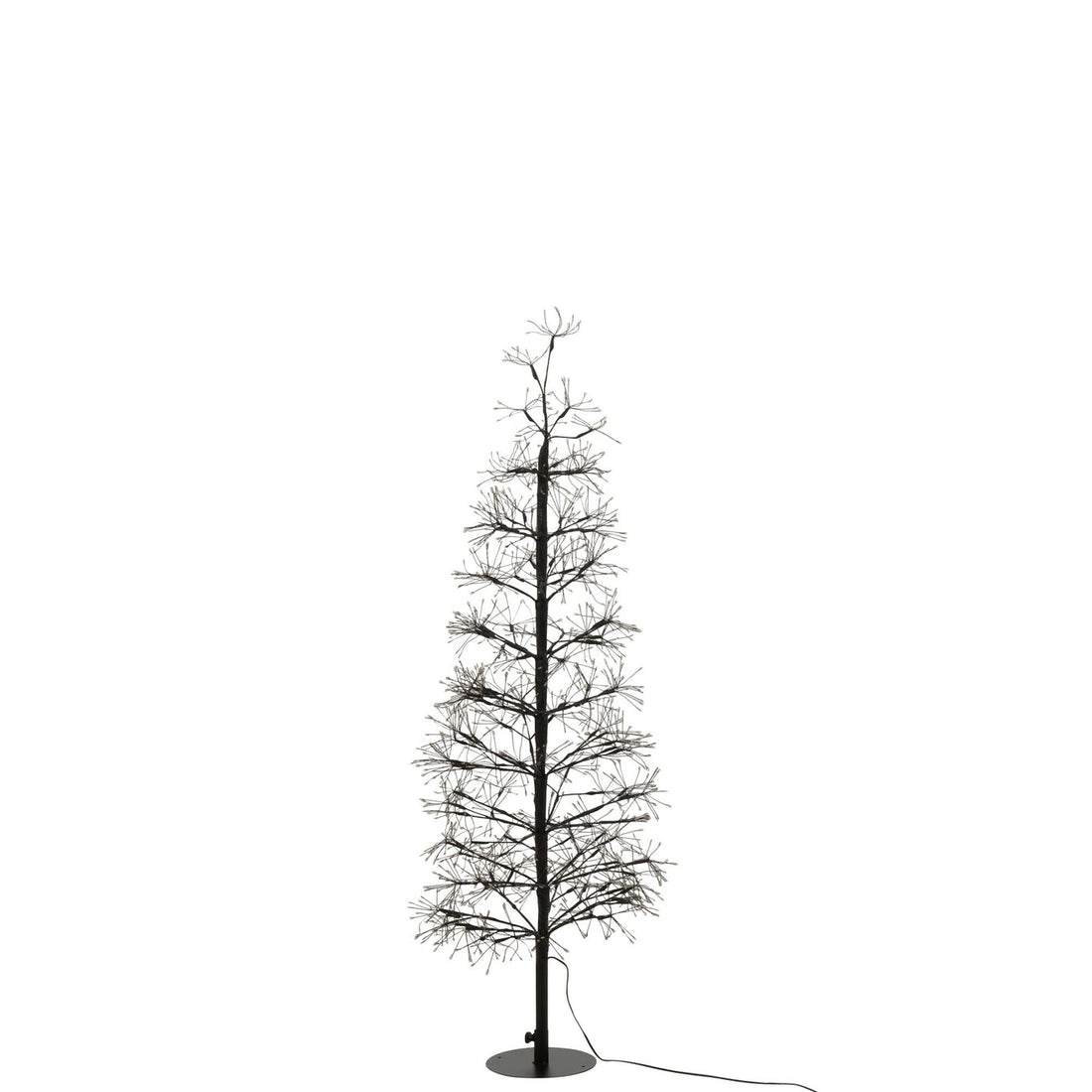 Juletræ med varmt hvide LED-lys, sort jern, mellemstørrelse, H 120 cm, J-Line